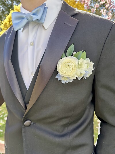 White and Blue Pocket Square
